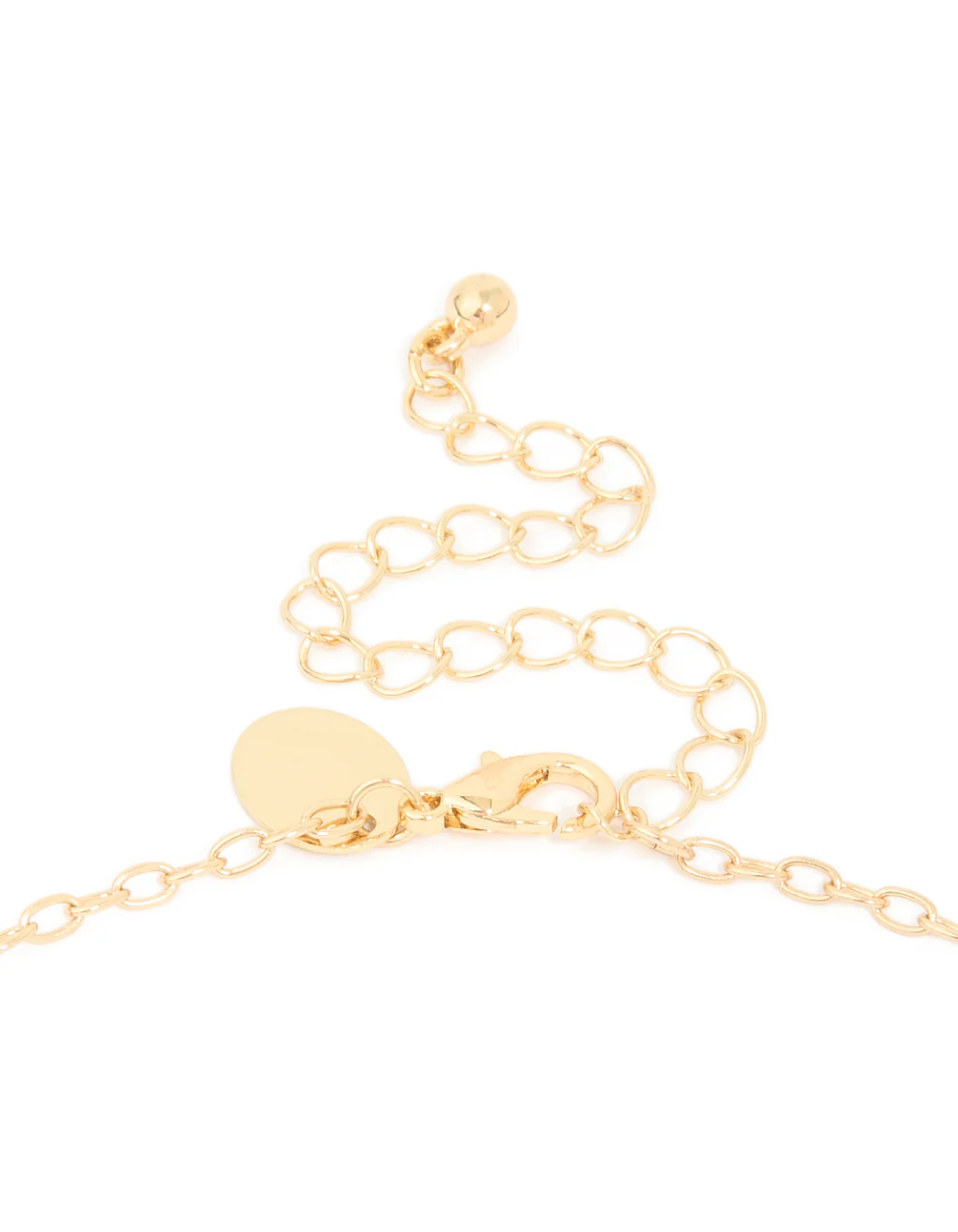 Gold Plated Blue Floral Rosary Necklace - Image 3