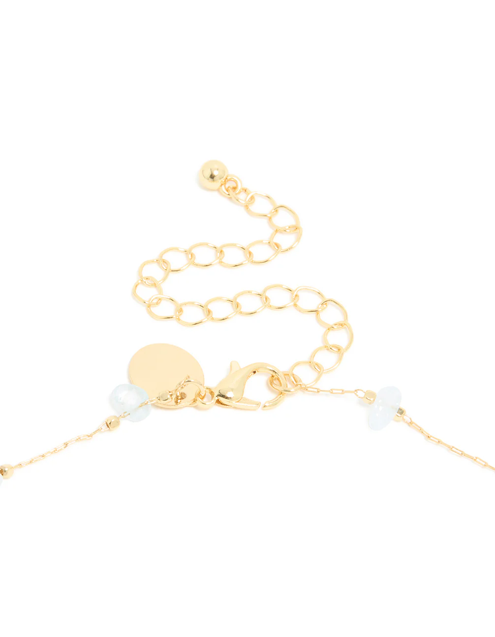 Gold Plated Blue Semi-Precious Stones Cubic Zirconia Pendant Y-Necklace - Image 5