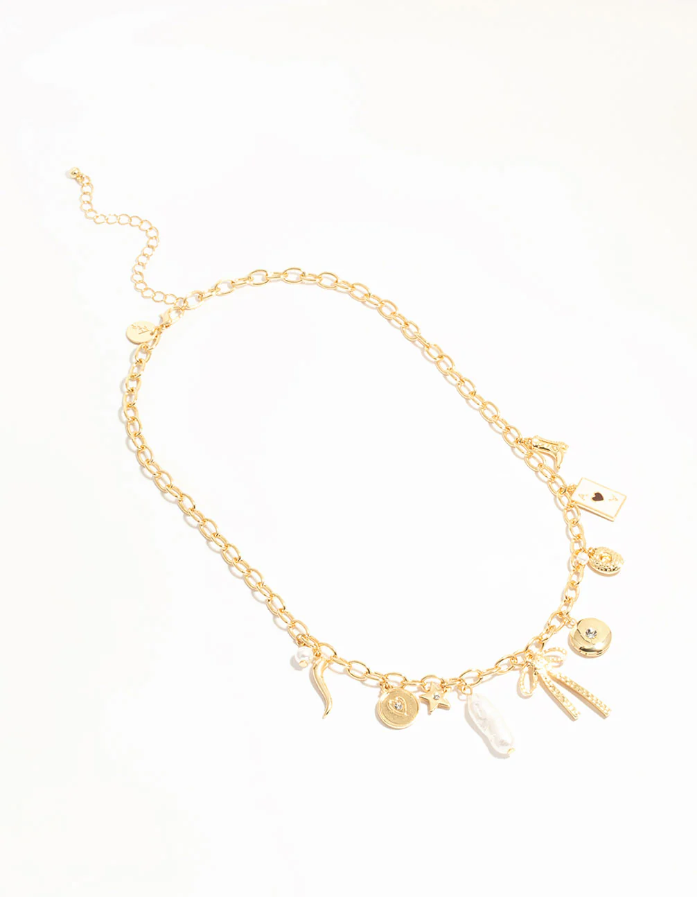 Gold Plated Bow & Star Charm Necklace - Image 4
