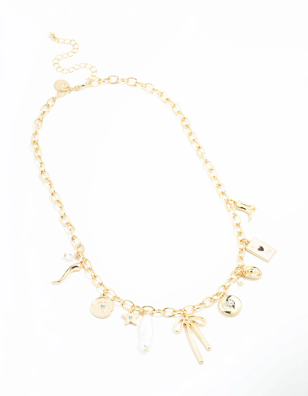 Gold Plated Bow & Star Charm Necklace - Image 7