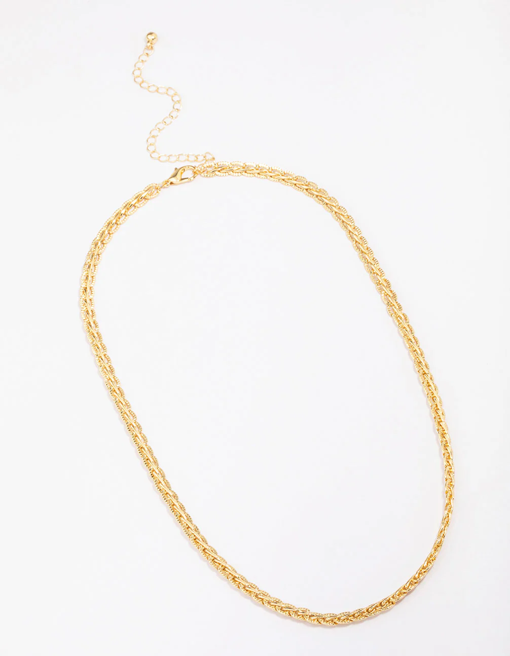 Gold Plated Braided Chain Necklace - Image 2