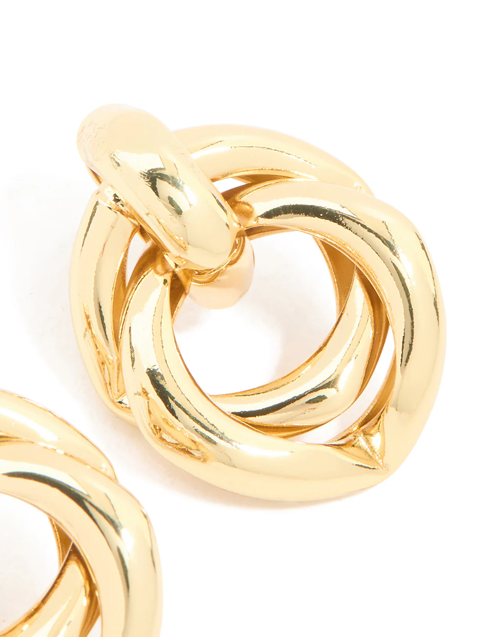 Gold Plated Brass Angular Doorknocker Earrings - Image 5