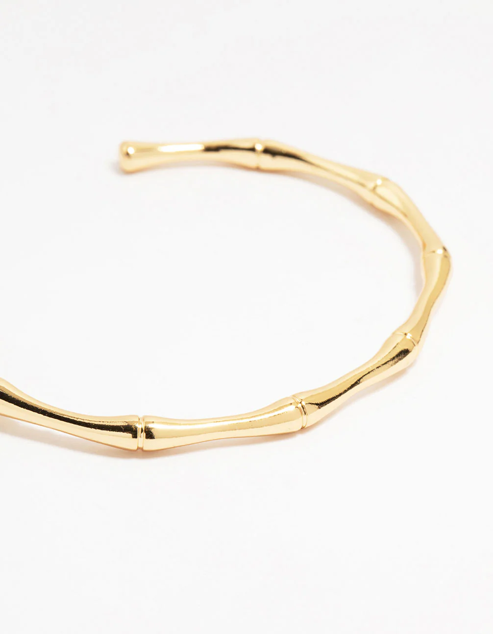 Gold Plated Brass Bamboo Open Wrist Cuff - Image 2