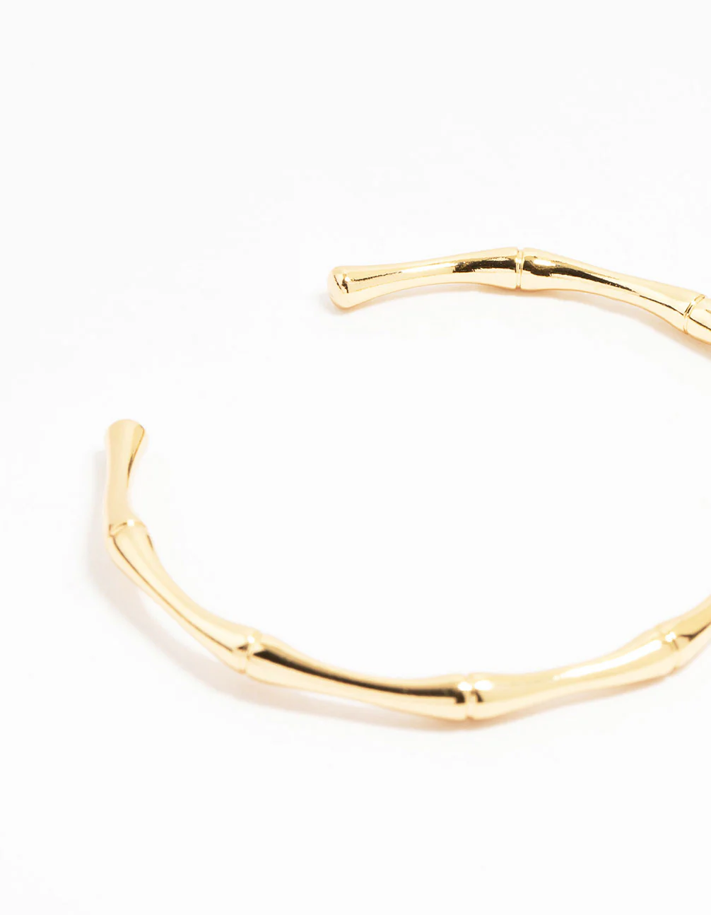 Gold Plated Brass Bamboo Open Wrist Cuff - Image 3