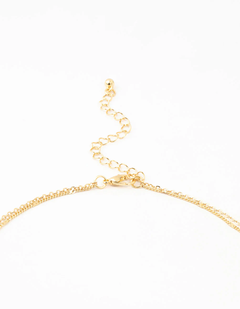 Gold Plated Brass Bow & Pearl Layered Necklace - Image 3