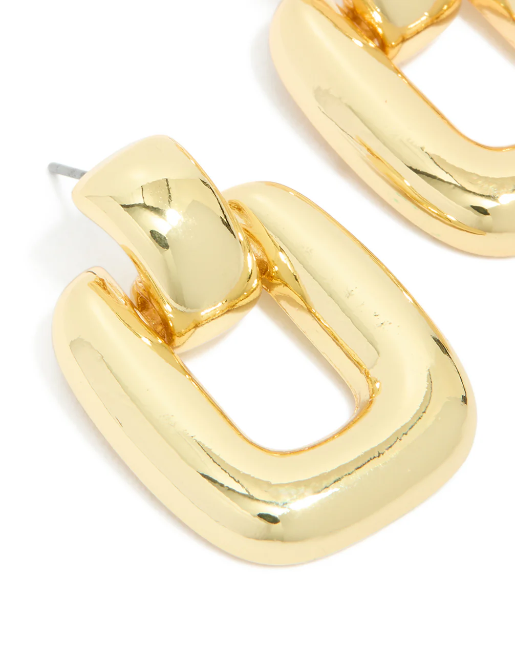 Gold Plated Brass Classic Doorknocker Earrings - Image 3