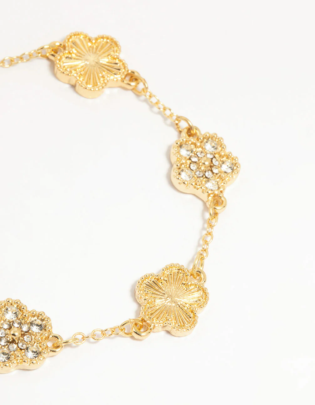 Gold Plated Brass Flower Bracelet - Image 2
