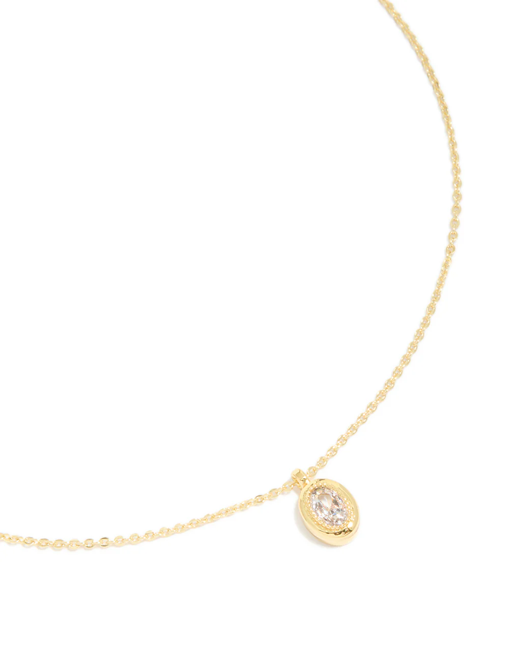 Gold Plated Brass Cubic Zirconia April Birthstone Necklace - Image 2