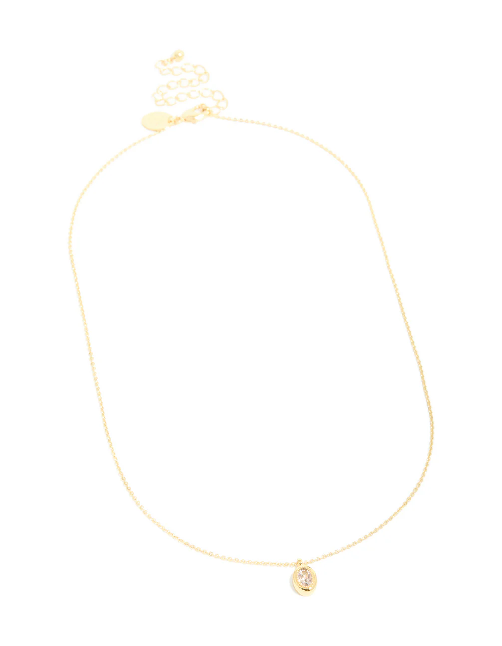 Gold Plated Brass Cubic Zirconia April Birthstone Necklace - Image 4