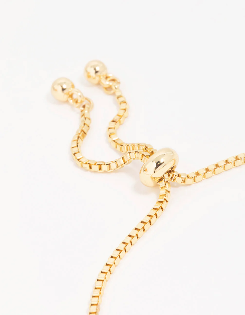 Gold Plated Brass Cubic Zirconia Heart & Bow Charm Toggle Bracelet - Image 3