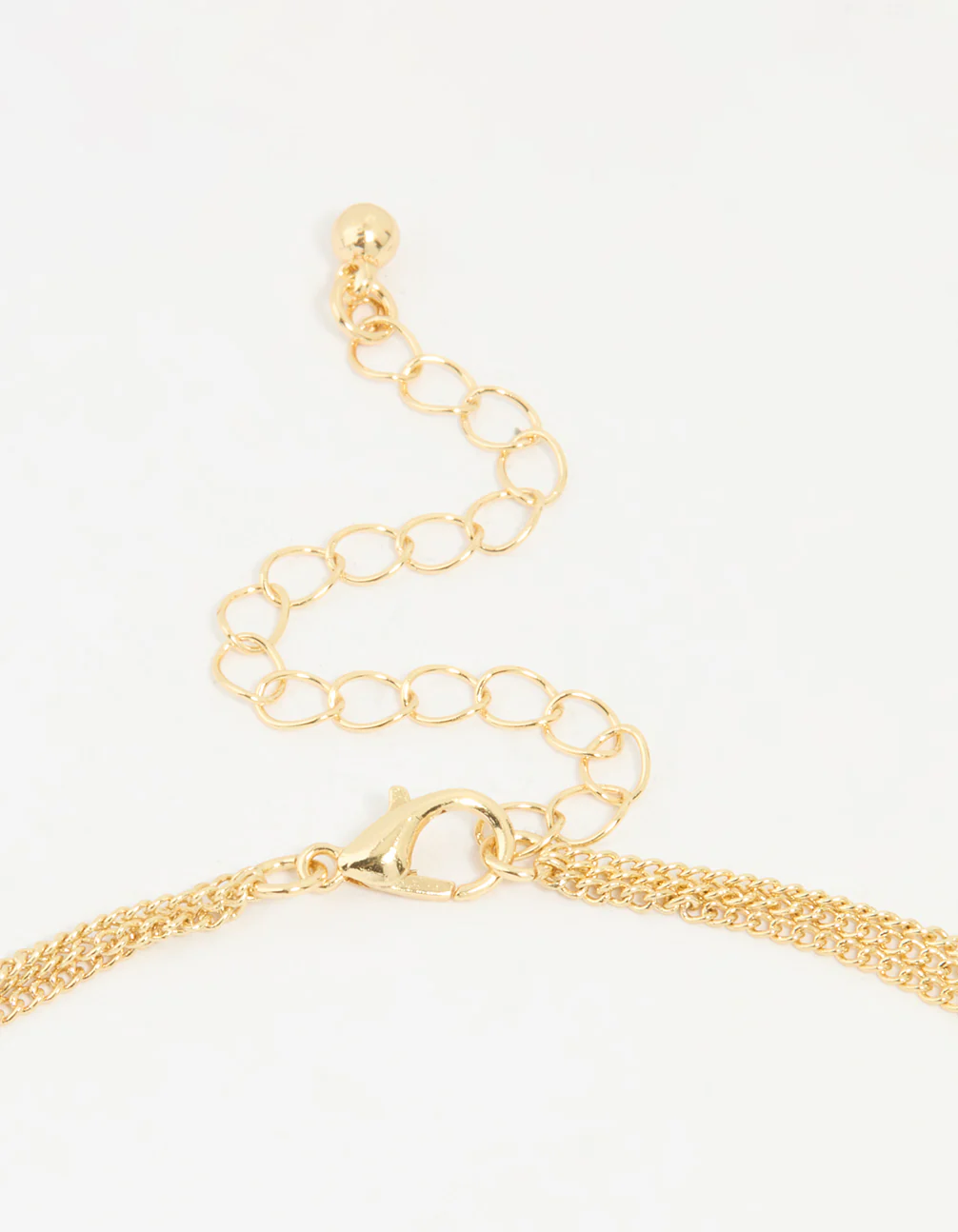 Gold Plated Brass Cubic Zirconia Layered Necklace - Image 3