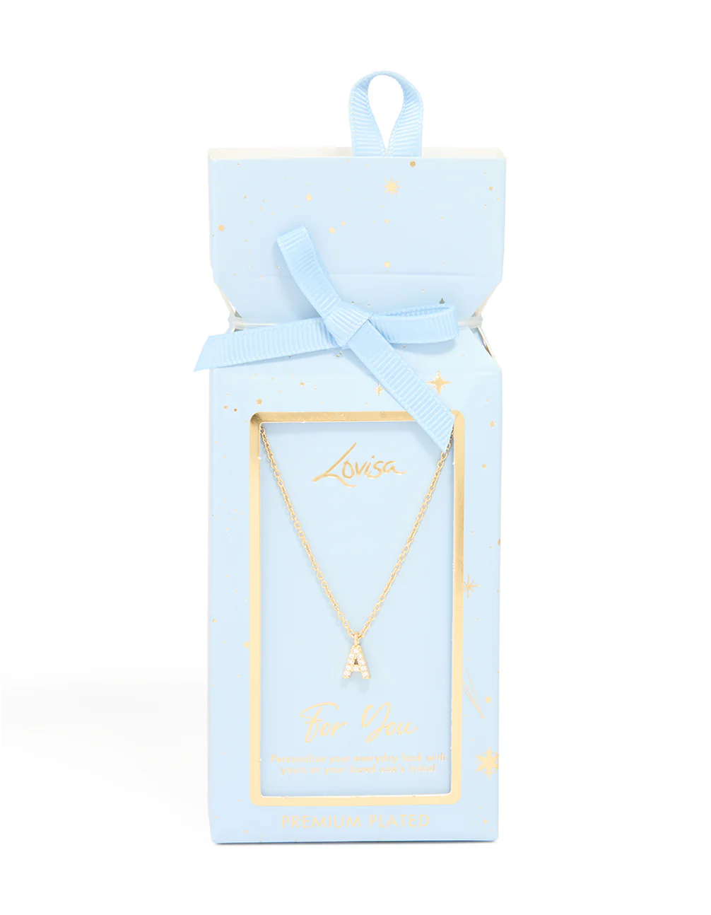 Gold Plated Brass Cubic Zirconia Letter A Necklace - Image 5