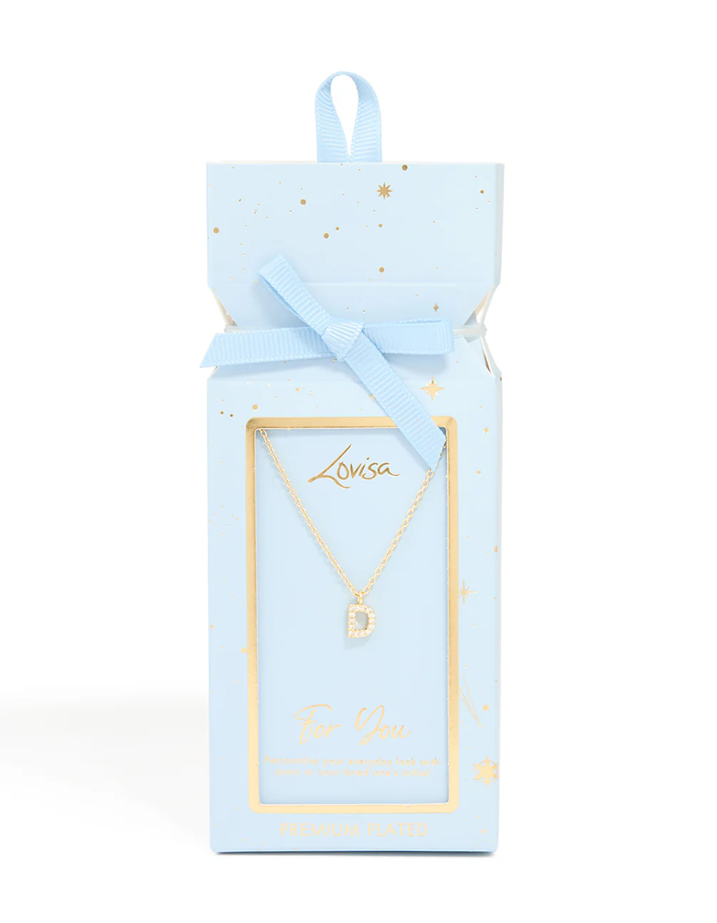 Gold Plated Brass Cubic Zirconia Letter D Necklace - Image 5