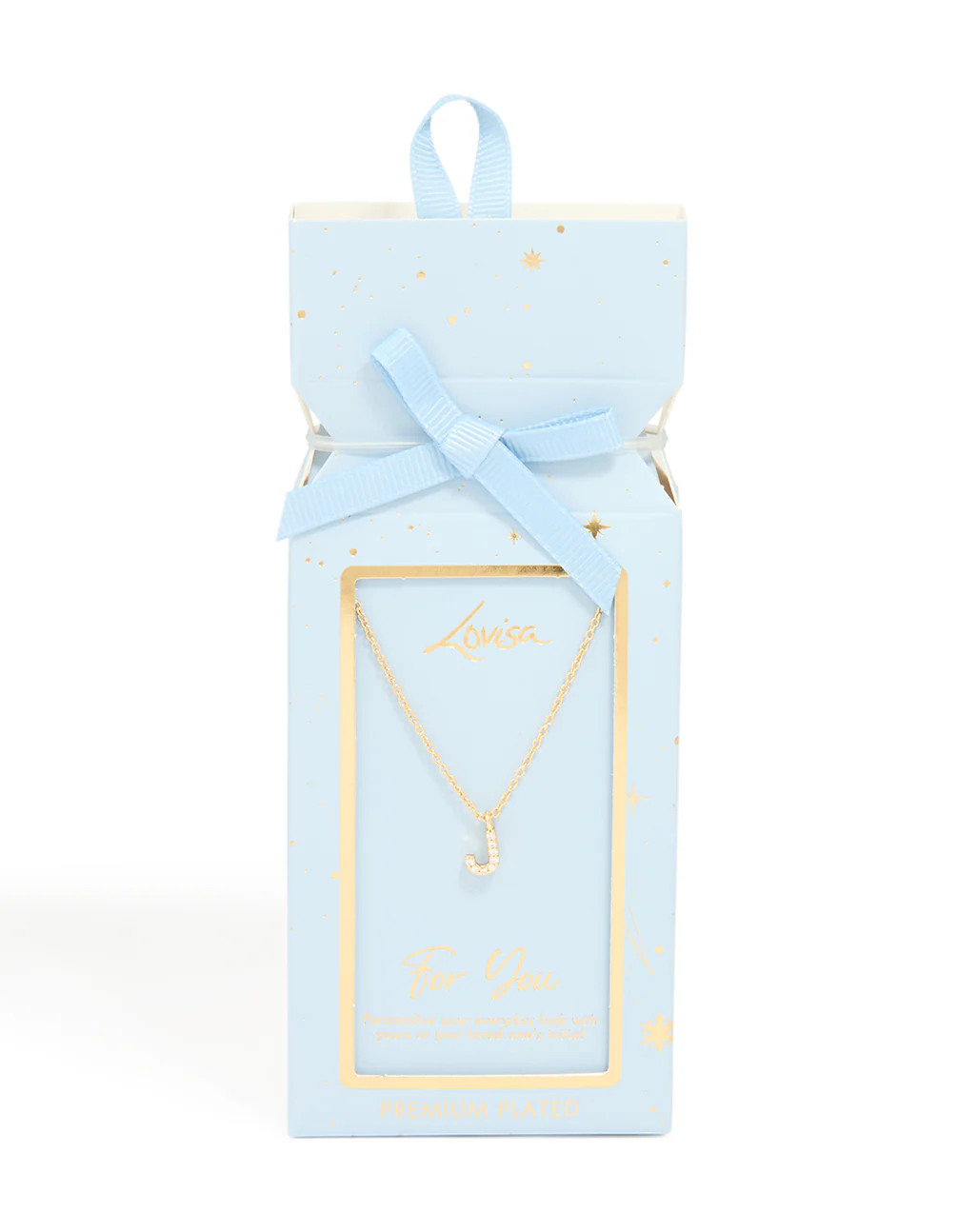 Gold Plated Brass Cubic Zirconia Letter J Necklace - Image 5