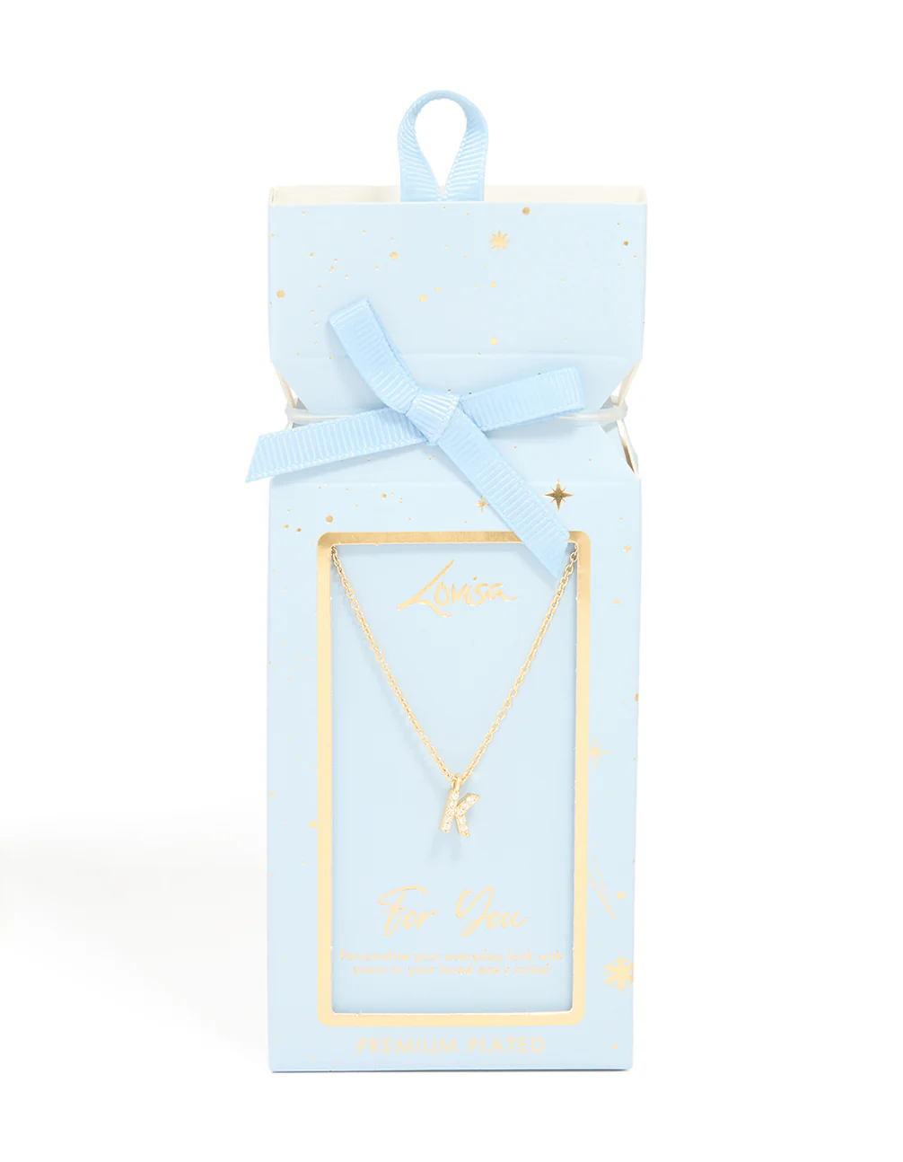 Gold Plated Brass Cubic Zirconia Letter K Necklace - Image 5