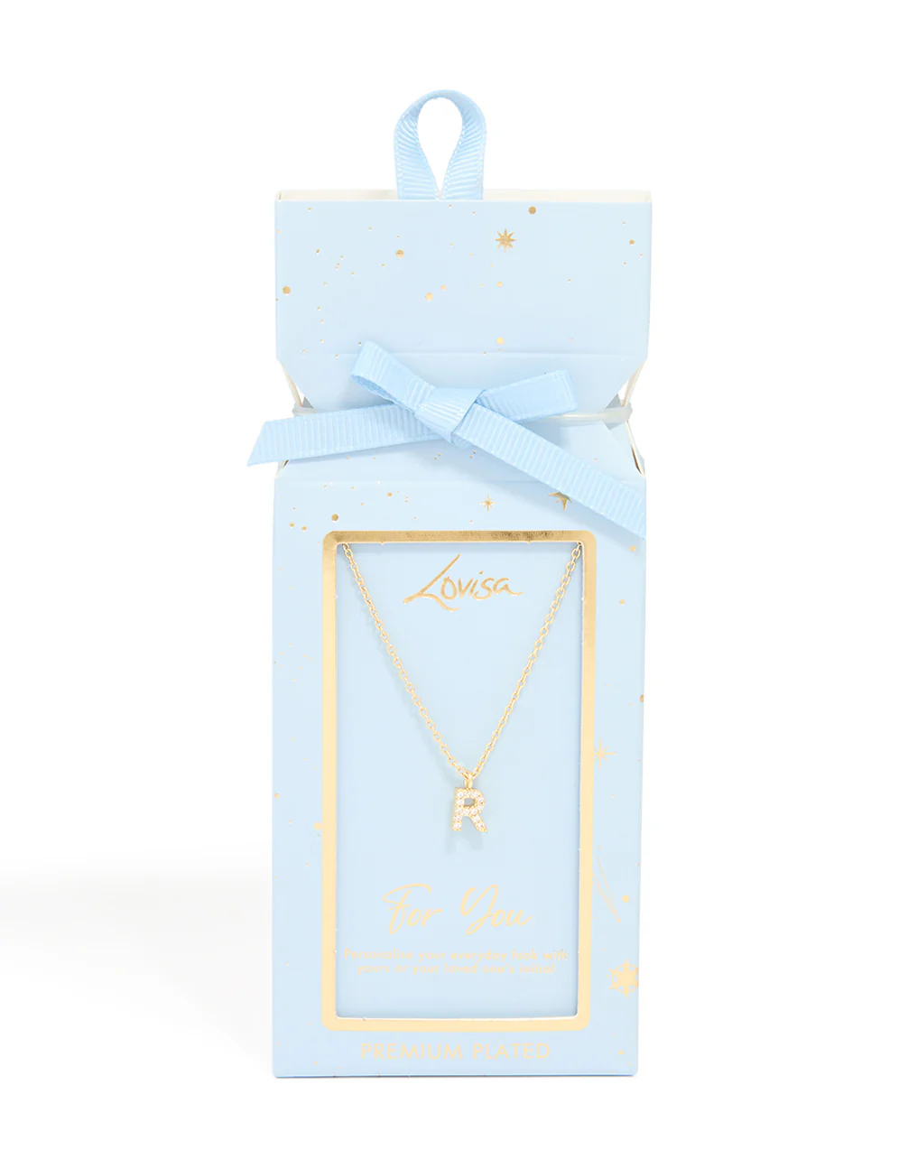 Gold Plated Brass Cubic Zirconia Letter R Necklace - Image 5