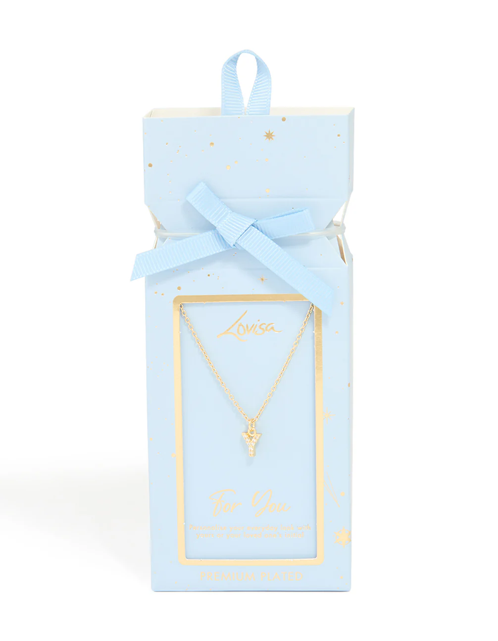 Gold Plated Brass Cubic Zirconia Letter Y Necklace - Image 5