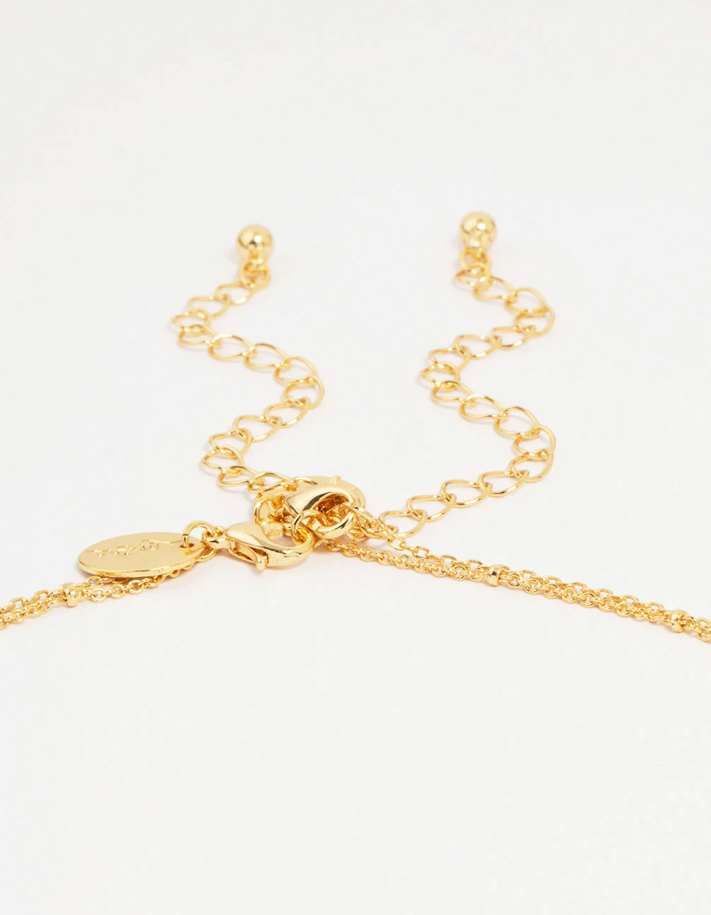 Gold Plated Brass Cubic Zirconia Mini Cross Layered Necklace - Image 3