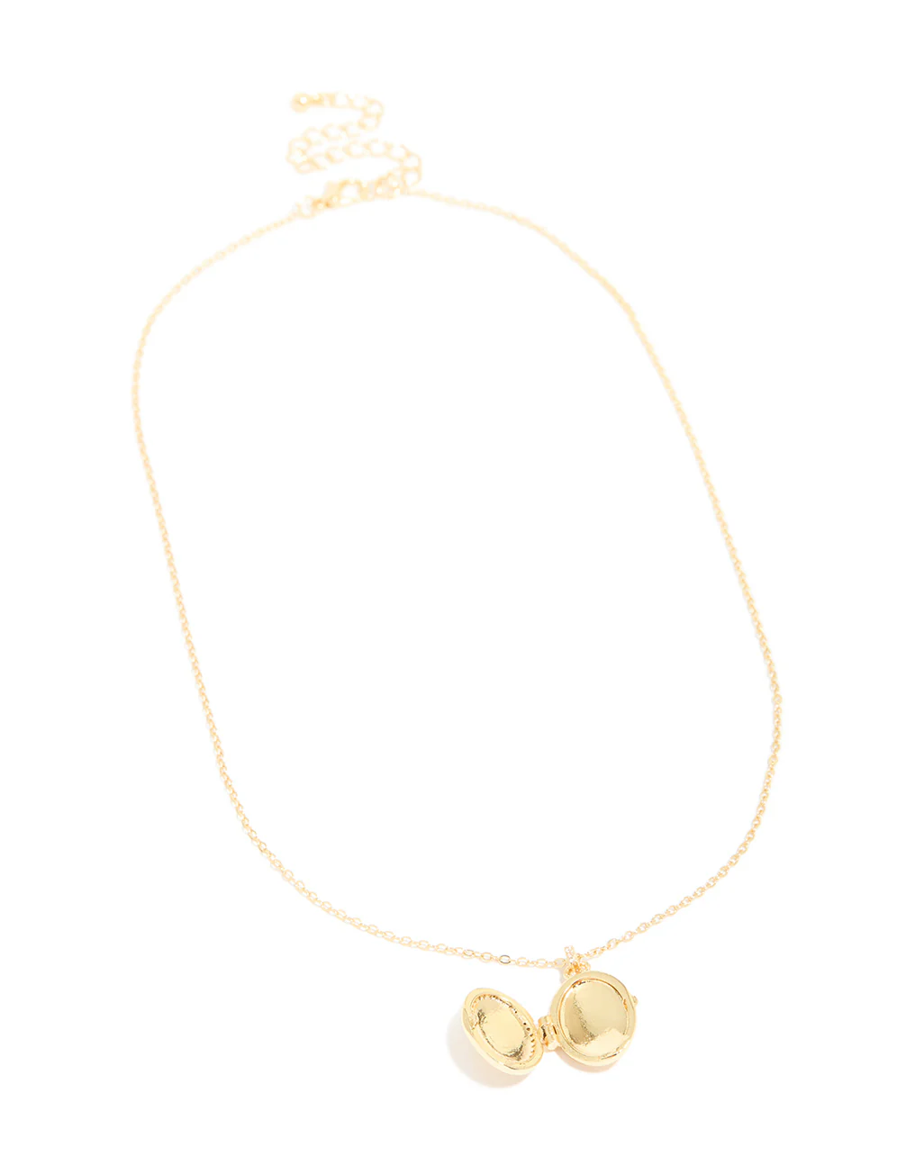 Gold Plated Brass Cubic Zirconia Outline Locket Necklace - Image 3