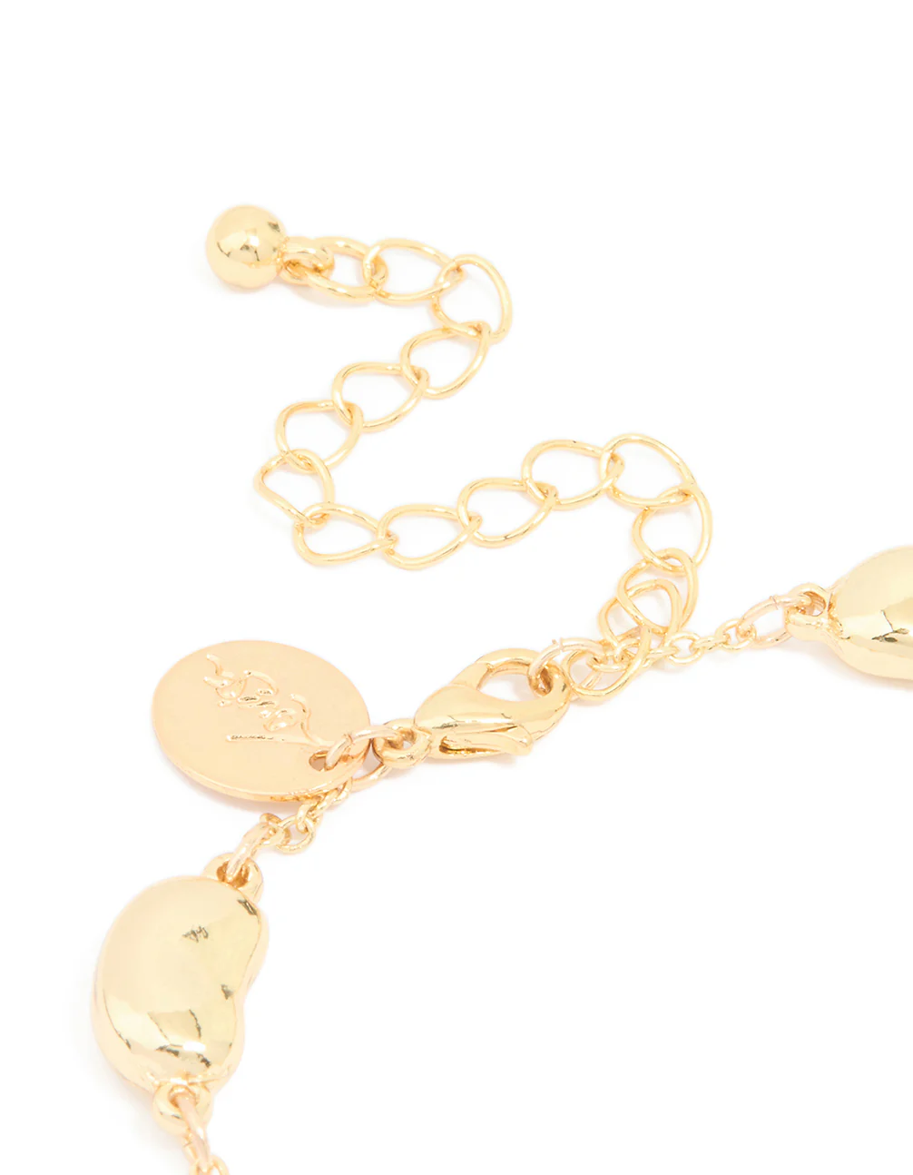 Gold Plated Brass Cubic Zirconia Pebble Charm Bracelet - Image 5