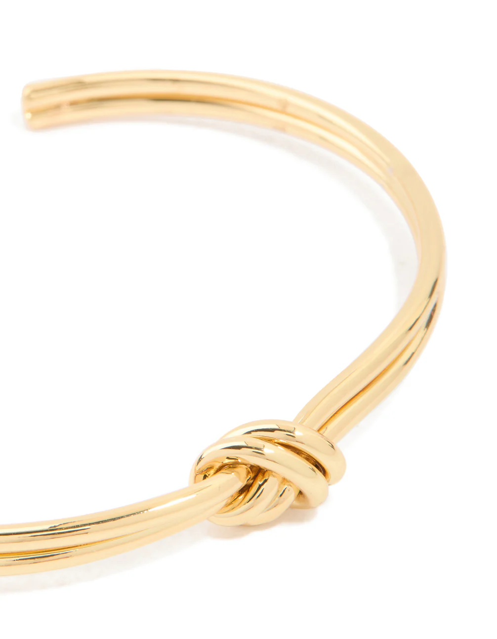 Gold Plated Brass Dual Knot Wrist Cuff - Image 4
