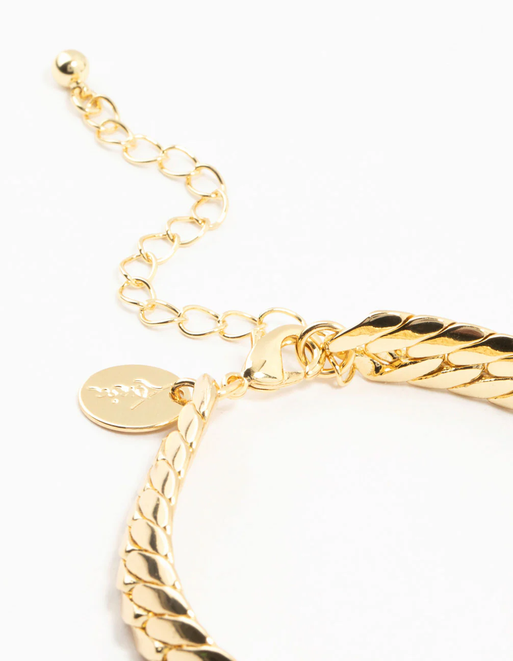 Gold Plated Brass Herringbone T & O Bracelet - Image 3