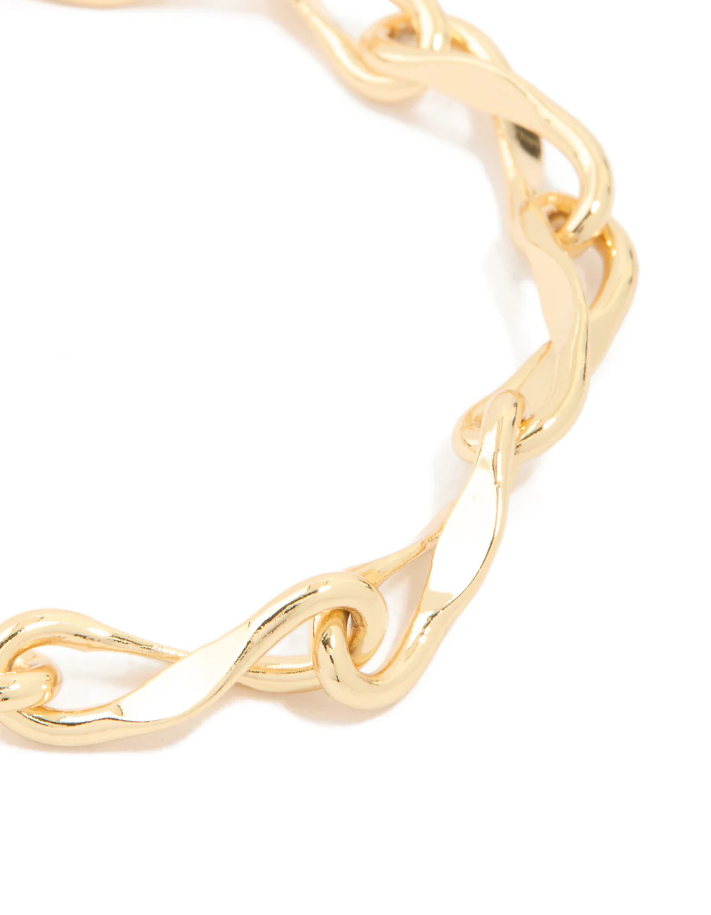 Gold Plated Brass Large Figure 8 Chain Bracelet - Image 4