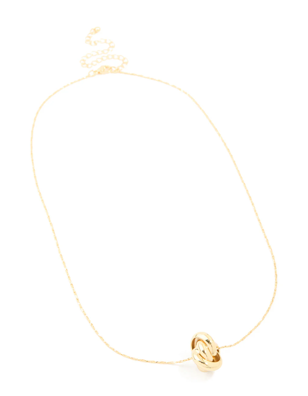 Gold Plated Brass Medium Knot Pendant Necklace - Image 4