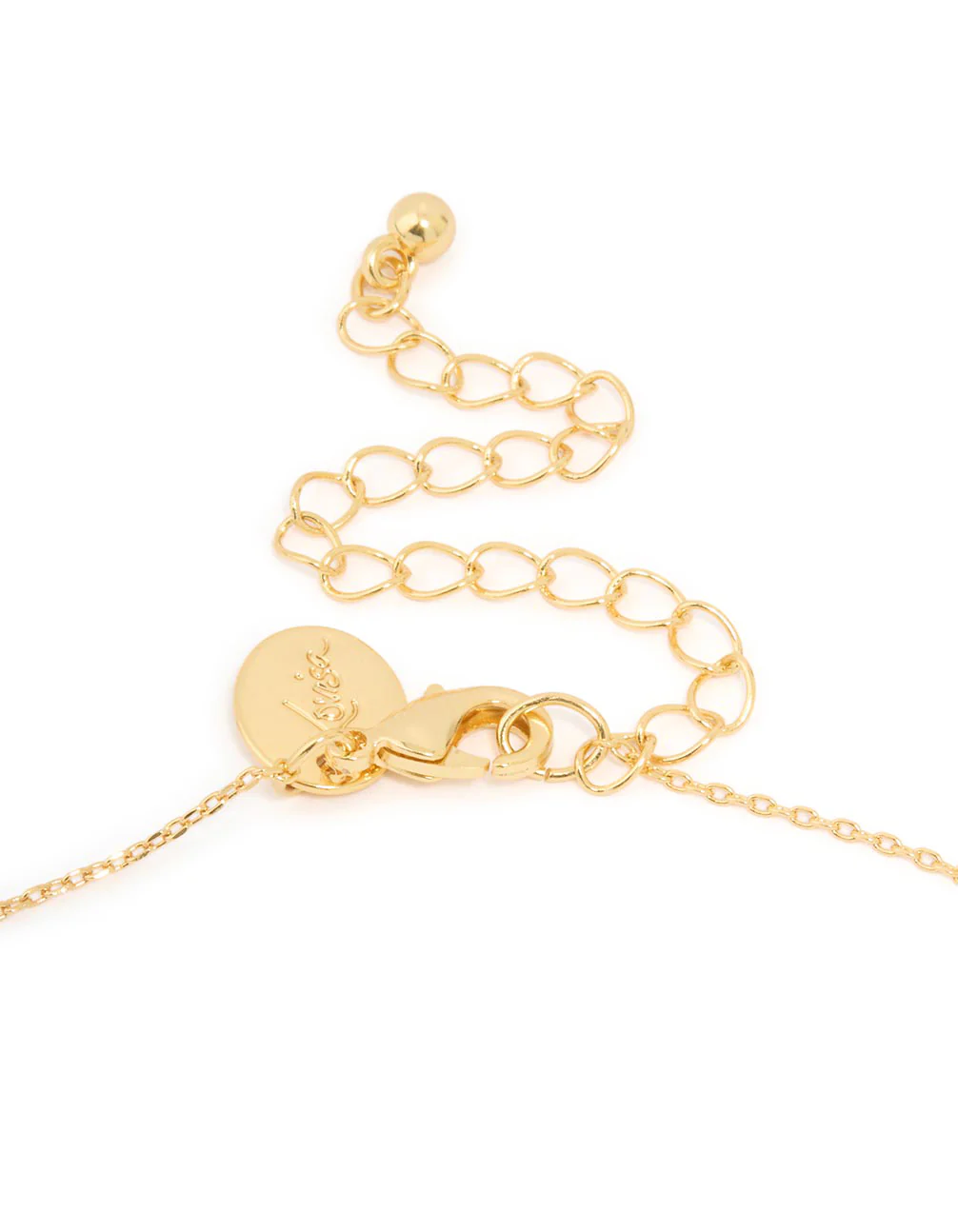 Gold Plated Brass Mini Cubic Zirconia Bezel Pendant Necklace - Image 3