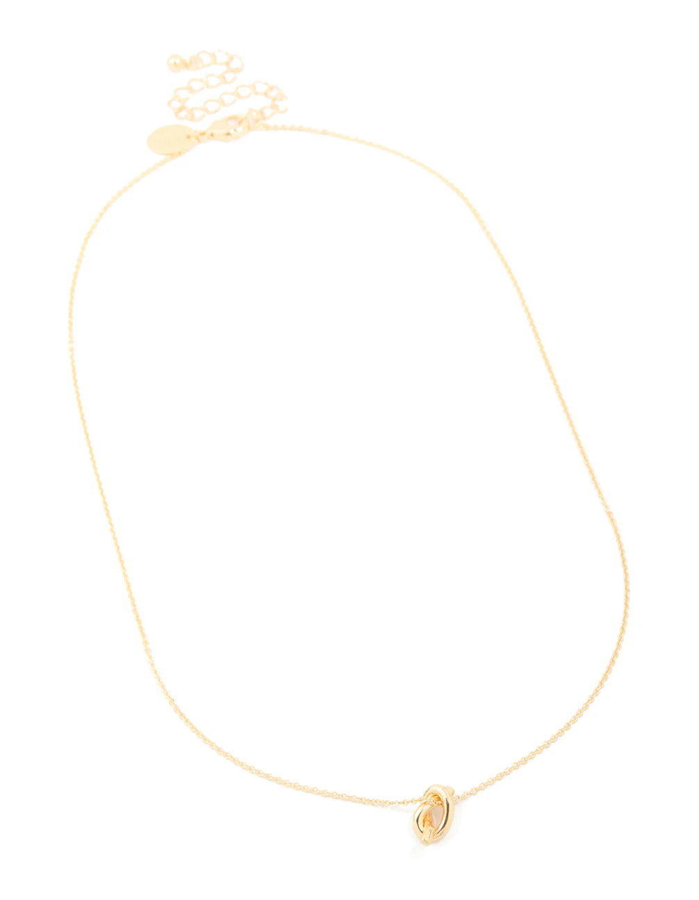Gold Plated Brass Mini Pretzel Pendant Necklace - Image 4