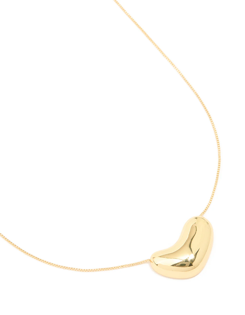 Gold Plated Brass Molten Pebble Pendant Necklace - Image 2