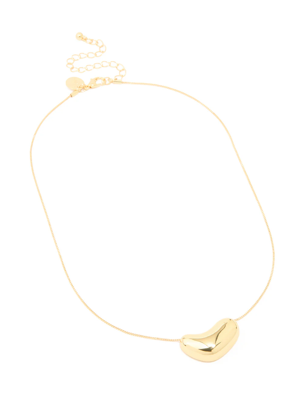 Gold Plated Brass Molten Pebble Pendant Necklace - Image 4