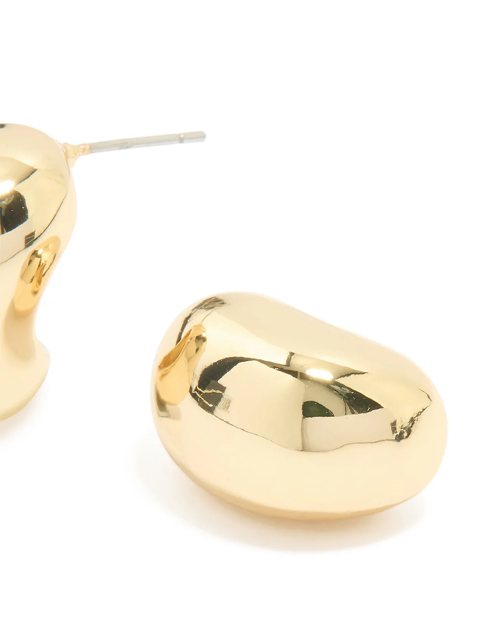Gold Plated Brass Pebble Large Hoop Earrings - Image 5