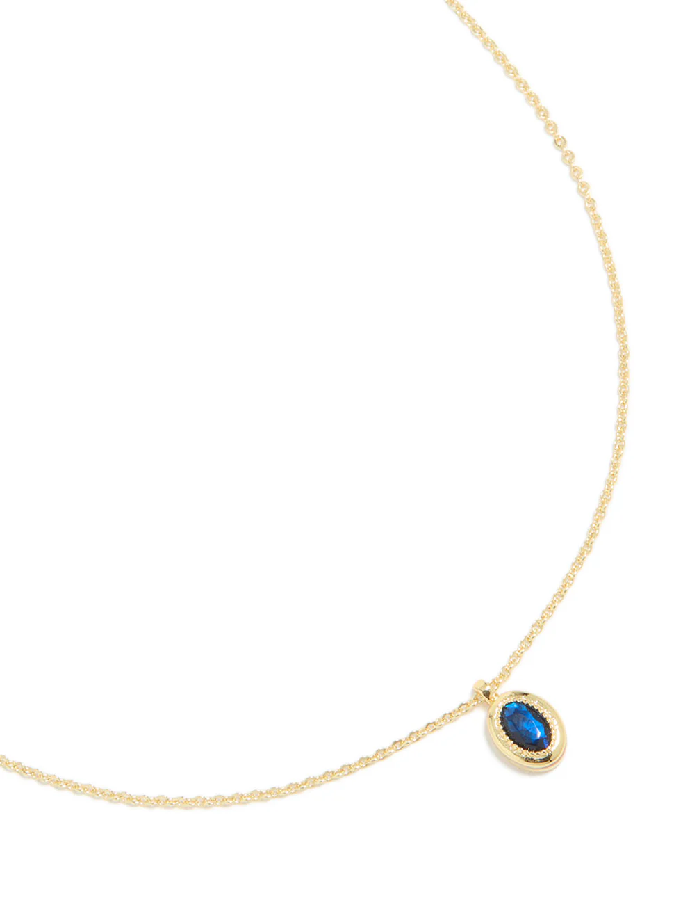 Gold Plated Brass Sapphire Cubic Zirconia September Birthstone Necklace - Image 2