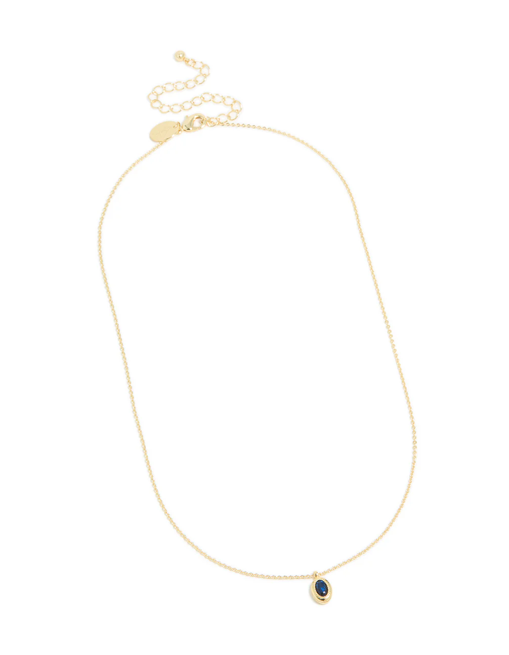 Gold Plated Brass Sapphire Cubic Zirconia September Birthstone Necklace - Image 4
