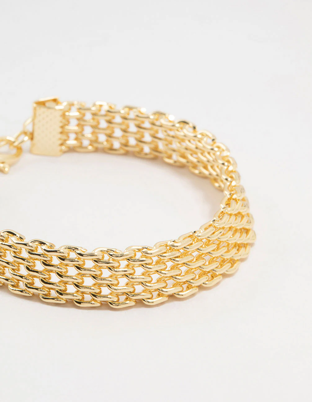 Gold Plated Brass Skinny Mesh Link Bracelet - Image 2