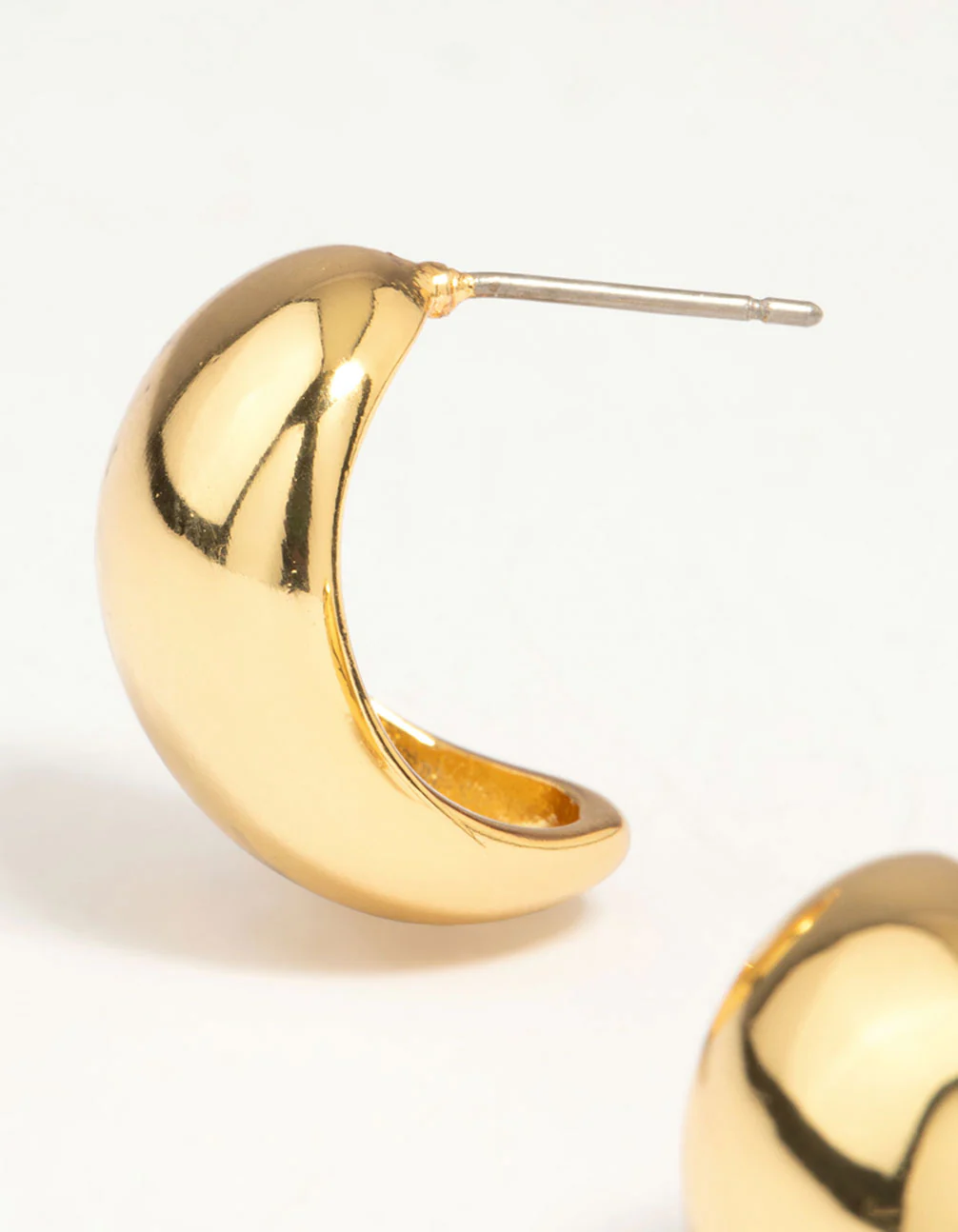 Gold Plated Brass Square Bubble Hoop Earrings - Image 2
