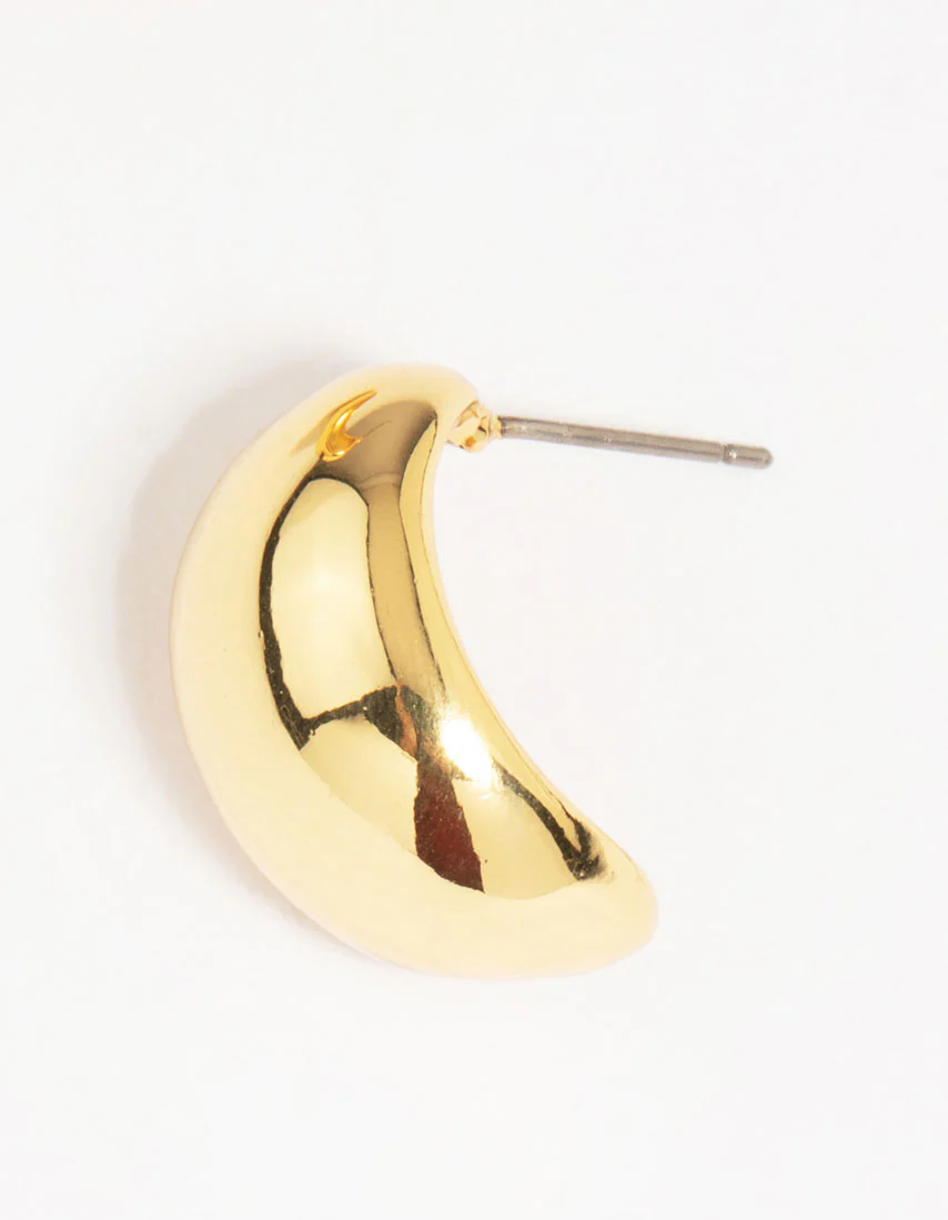 Gold Plated Brass Square Bubble Hoop Earrings - Image 3