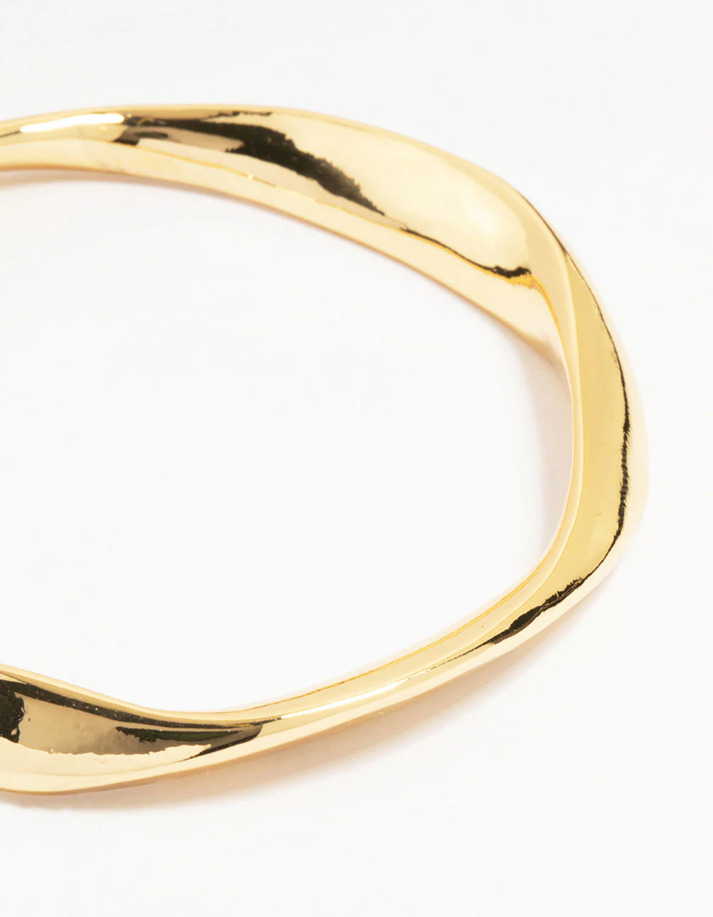 Gold Plated Brass Statement Wavy Bangle - Image 2