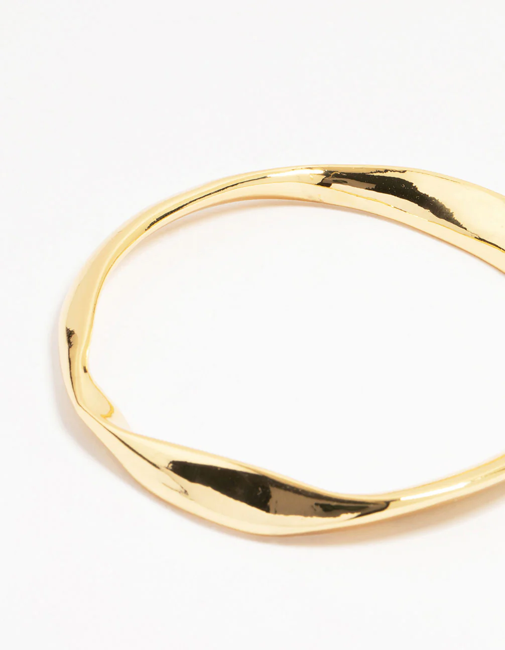 Gold Plated Brass Statement Wavy Bangle - Image 3