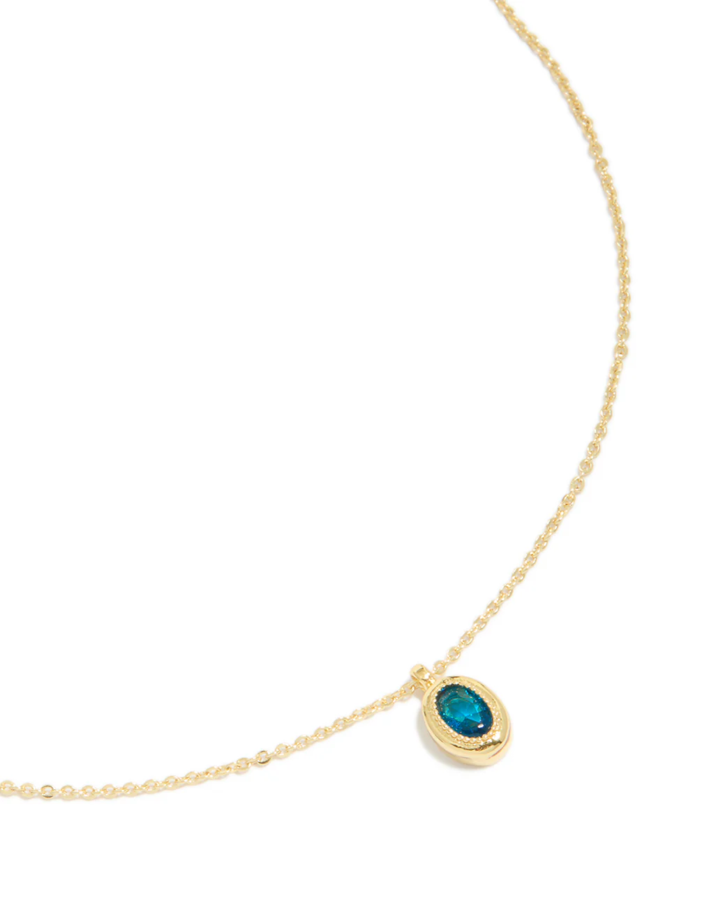 Gold Plated Brass Tanzanite Cubic Zirconia December Birthstone Necklace - Image 2