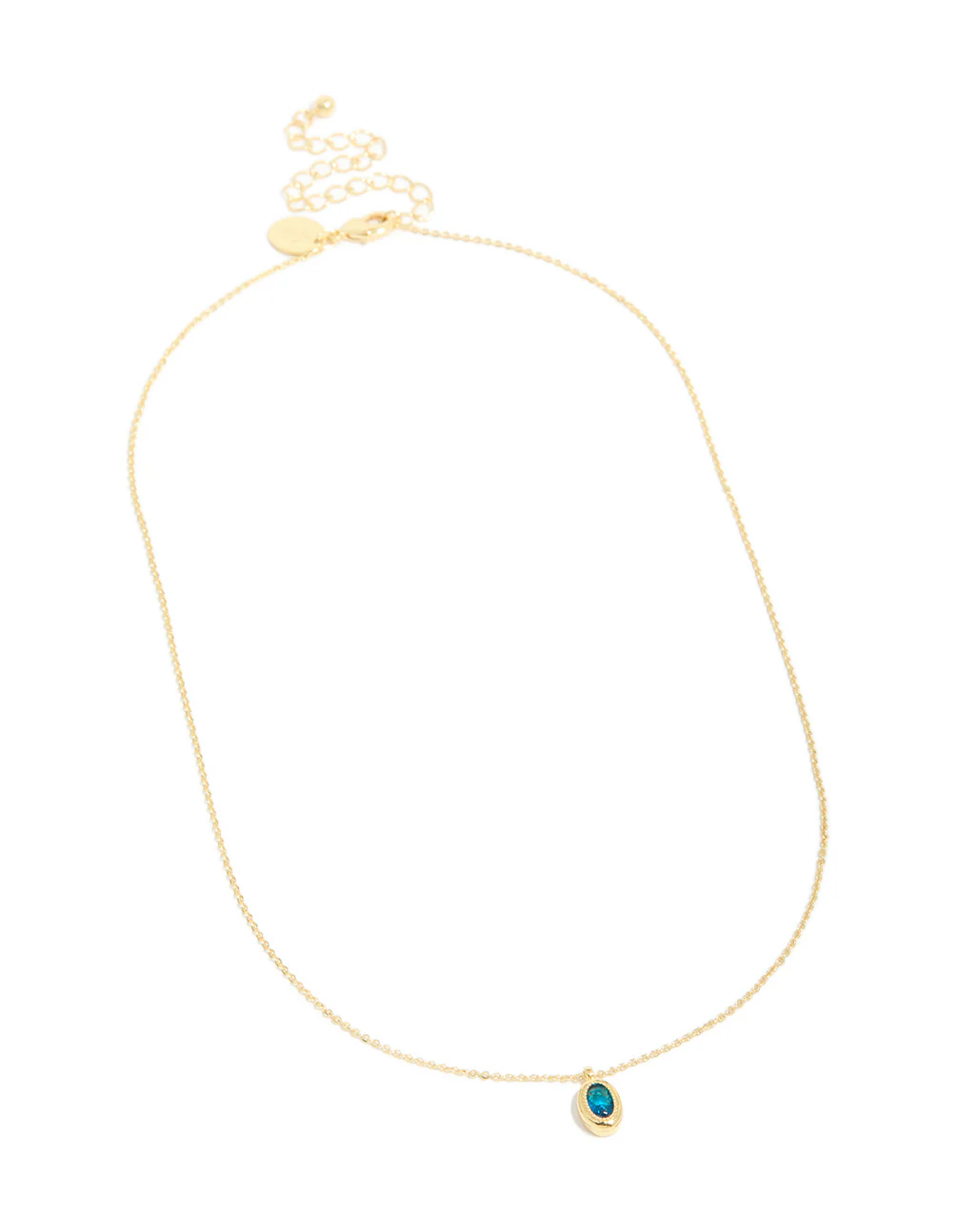 Gold Plated Brass Tanzanite Cubic Zirconia December Birthstone Necklace - Image 4