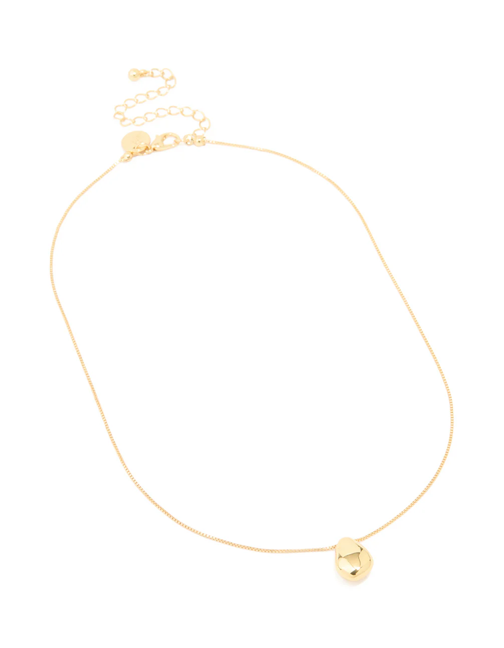 Gold Plated Brass Teardrop Pendant Necklace - Image 2