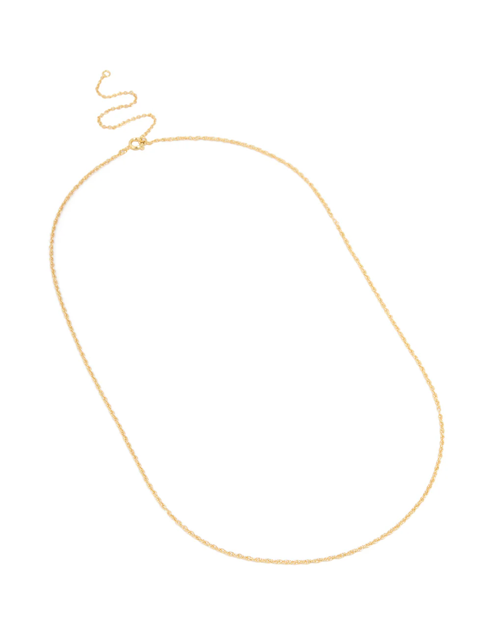 Gold Plated Brass Thin Twist Chain Necklace - Image 2
