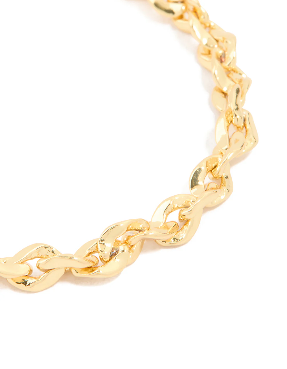 Gold Plated Brass Wavy Cable Link Chain Bracelet - Image 4