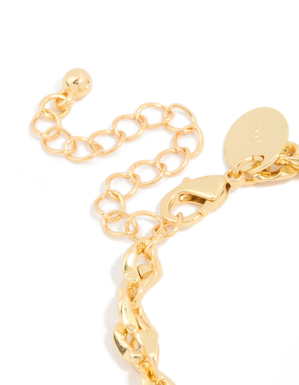 Gold Plated Brass Wavy Cable Link Chain Bracelet - Image 5
