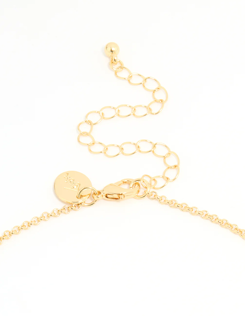 Gold Plated Bubble A & Heart Charm Necklace - Image 5