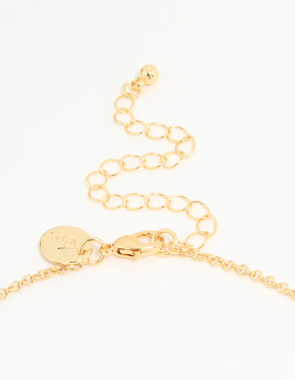 Gold Plated Bubble B & Heart Necklace - Image 3