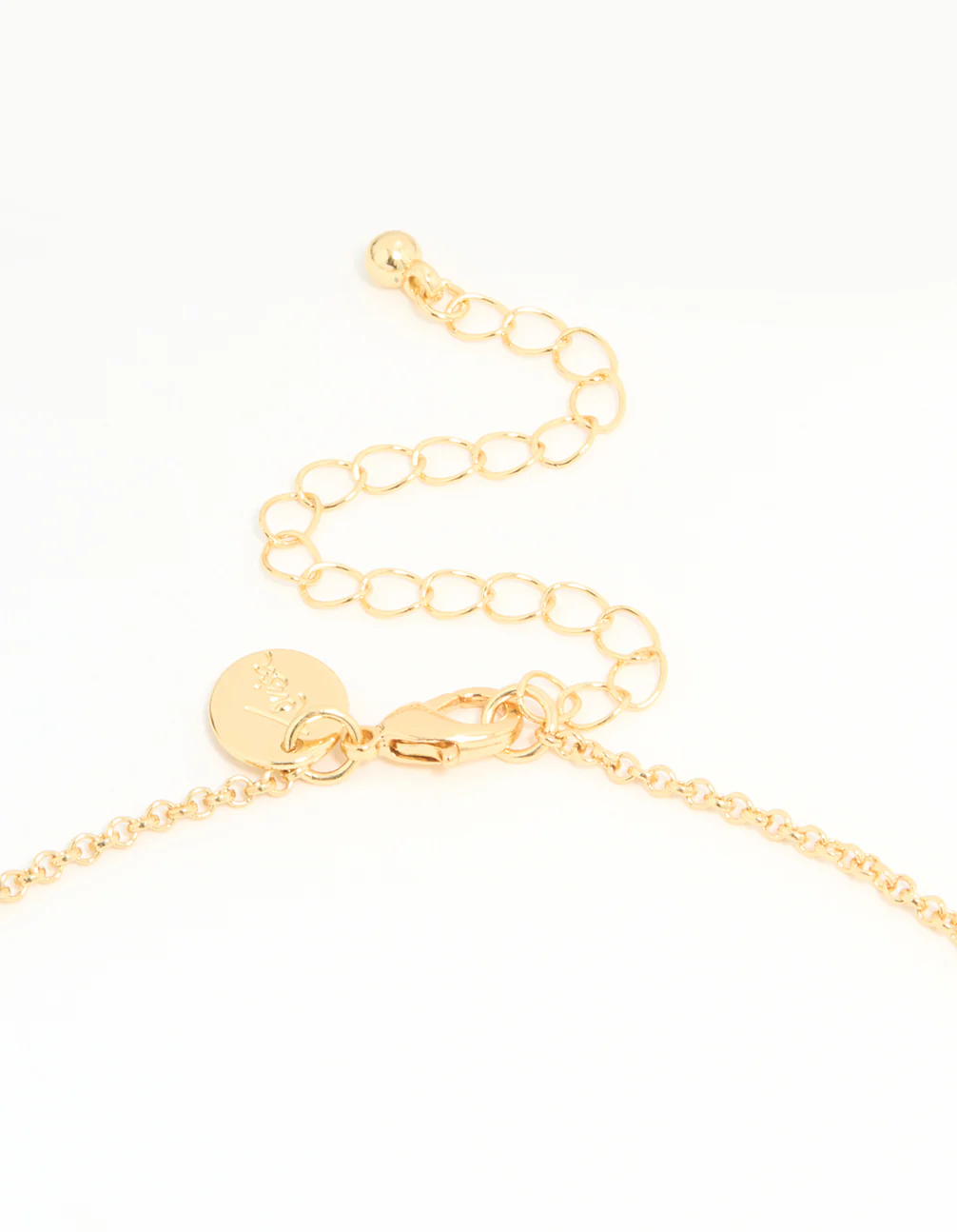 Gold Plated Bubble E & Heart Charm Necklace - Image 5