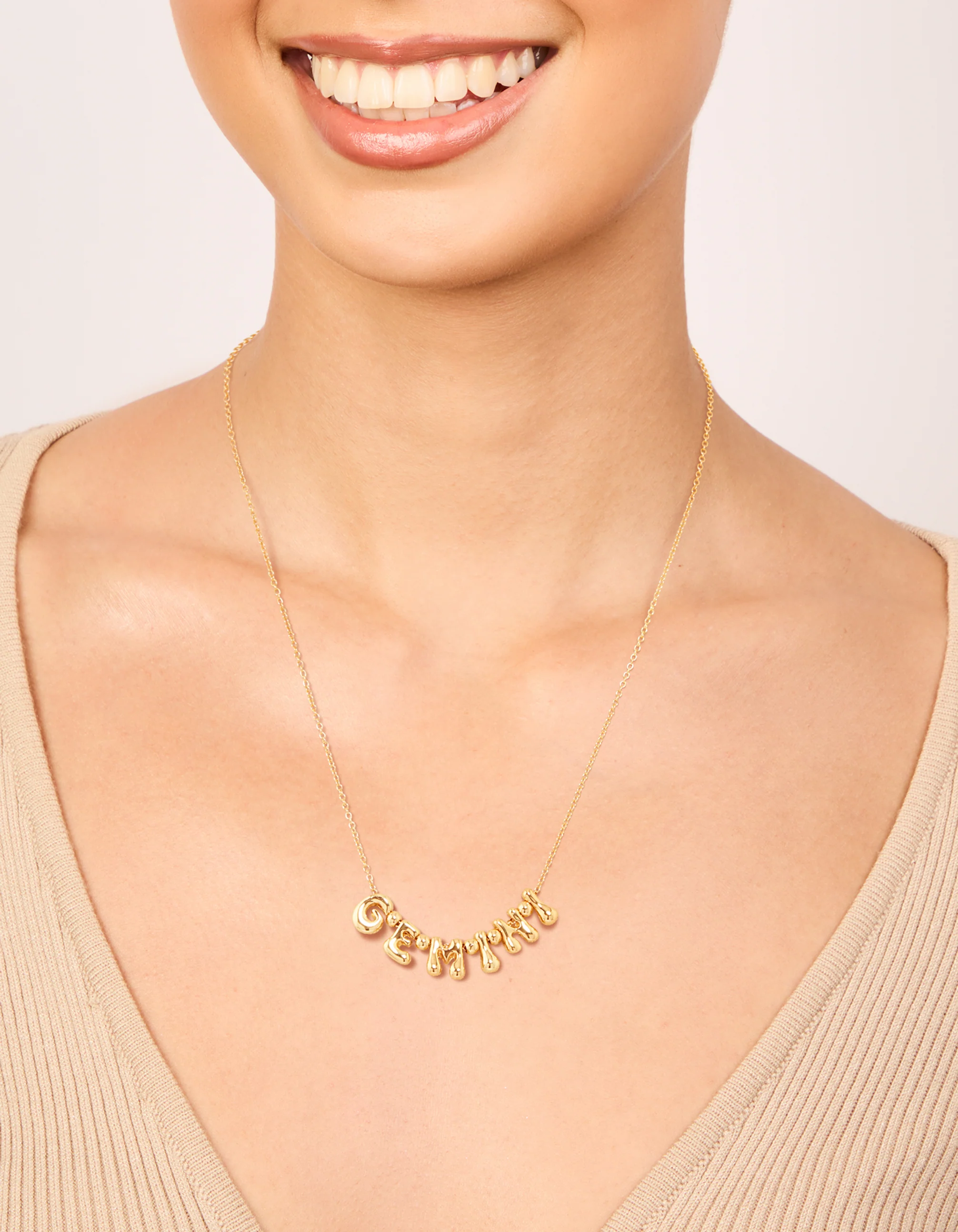 Gold Plated Bubble Gemini Necklace - Image 2